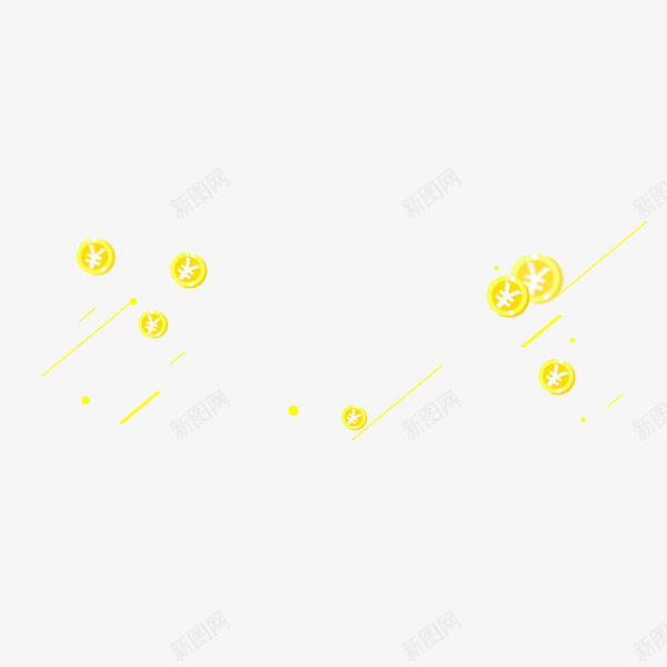 漂浮金币png免抠素材_新图网 https://ixintu.com 店铺装饰 金币雨 闪亮 黄色