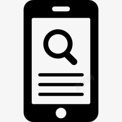 OA界面展示放大镜的手机屏幕上图标高清图片