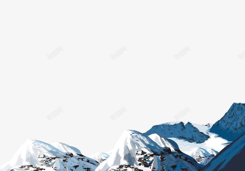自然风景雪山png免抠素材_新图网 https://ixintu.com 卡通 回归自然 大自然 山区风景 自然景色 自然风光 雪域高原 雪山