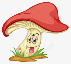 卡通表情蘑菇素材