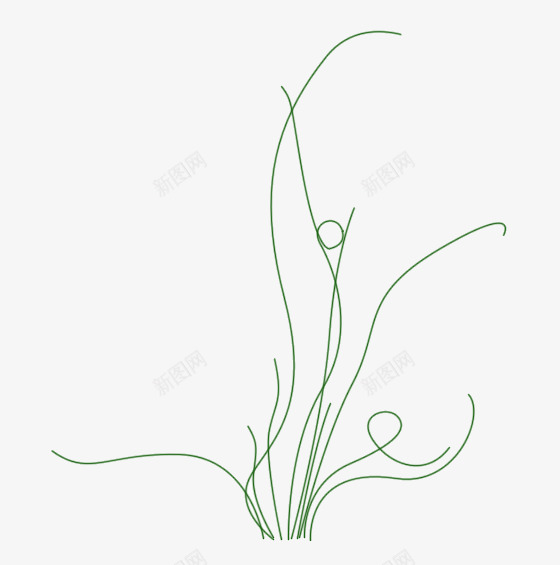 小草png免抠素材_新图网 https://ixintu.com 小草 树丫 线条 绿色