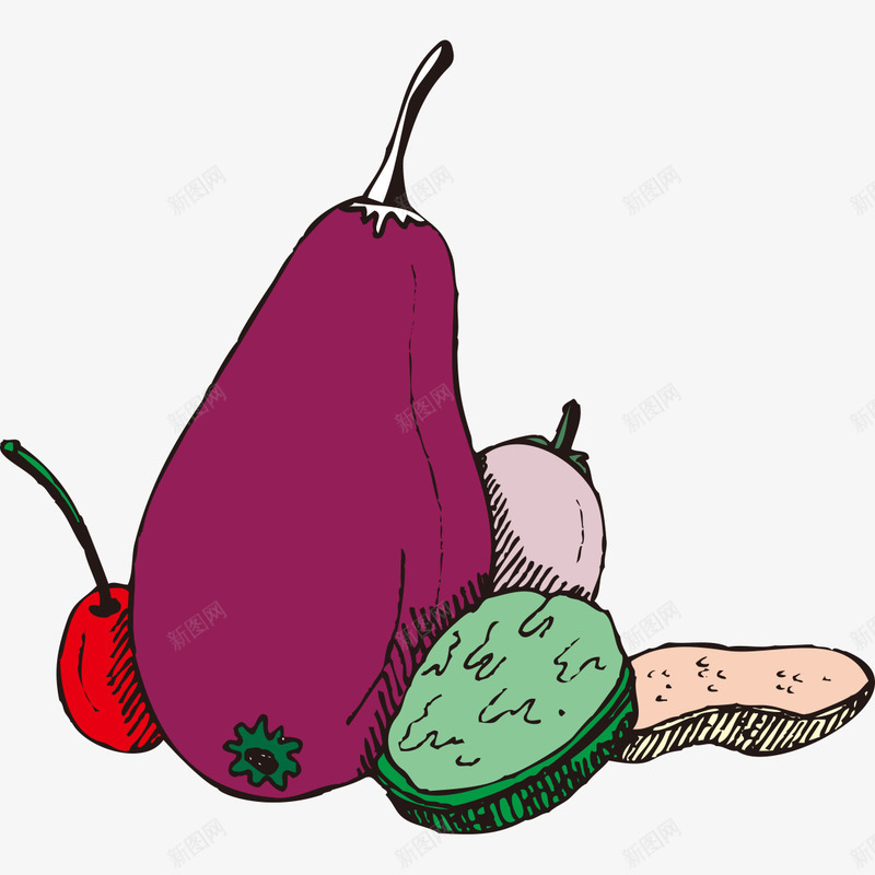 卡通瓜类蔬菜png免抠素材_新图网 https://ixintu.com 卡通 瓜 瓜类 蔬菜