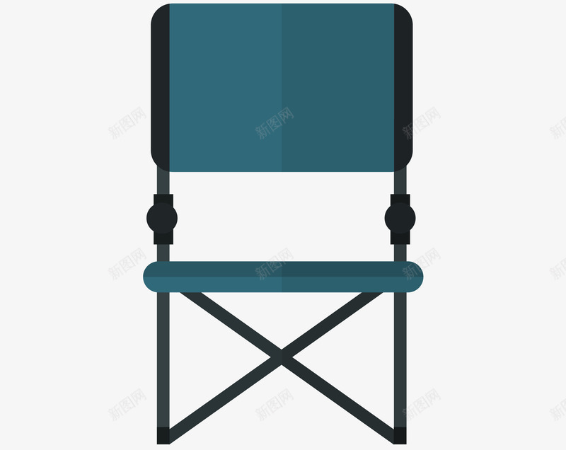 折叠椅矢量图ai免抠素材_新图网 https://ixintu.com 户外用品 折叠椅子 蓝色 矢量图