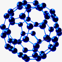 分子深蓝色梦幻链状水分子高清图片