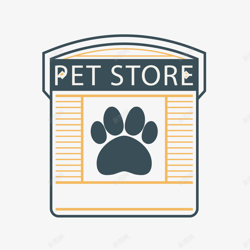 卡通标志图标png_新图网 https://ixintu.com logo logo在线生成 卡通 宠物店 宠物店标志 狗爪印 背景装饰