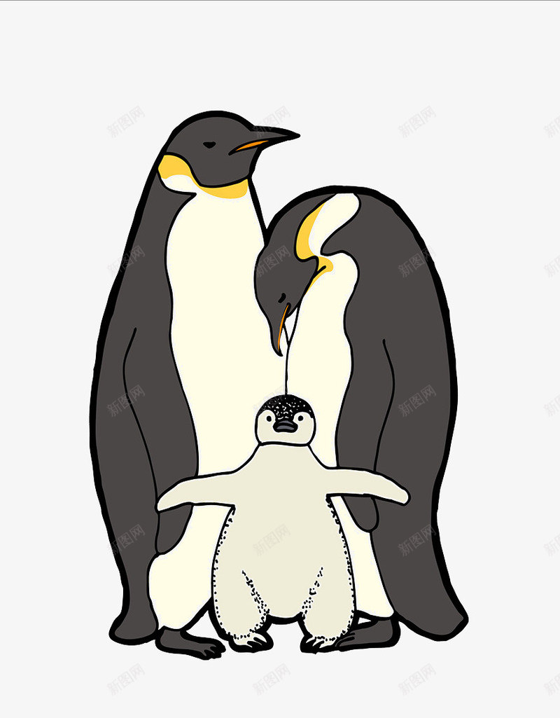 企鹅的一家png免抠素材_新图网 https://ixintu.com 企鹅 大企鹅 小企鹅