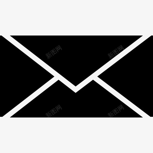 信封封闭的黑色形状图标png_新图网 https://ixintu.com 信封 封闭 工具和用具 形状 短信 通信 邮件 黑色