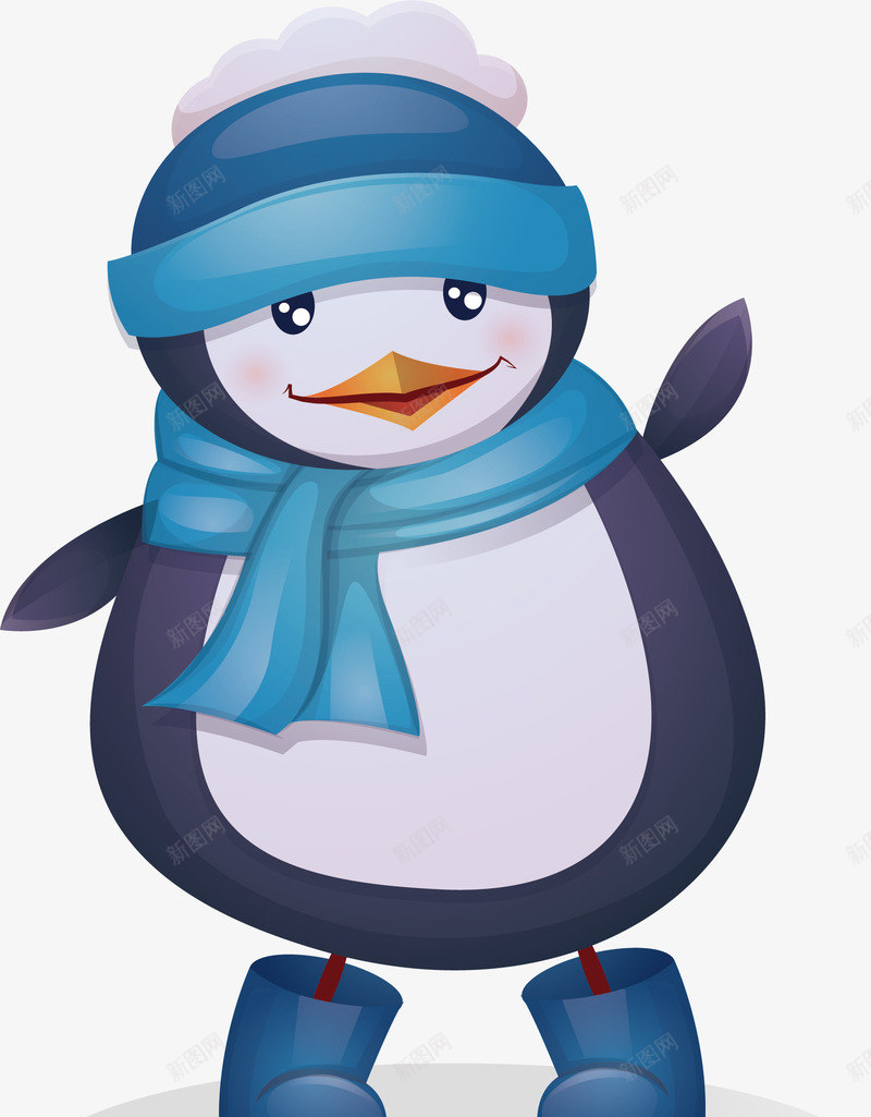 蓝色卡通企鹅png免抠素材_新图网 https://ixintu.com 企鹅 卡通企鹅 圣诞企鹅 圣诞节 矢量png 蓝色企鹅