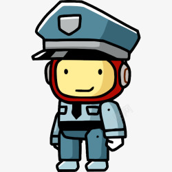 卡通穿制服和防护帽的保安素材