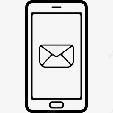 电子邮件信封背面的符号在手机屏幕图标图标
