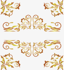 金色花框典雅金色欧式花藤高清图片
