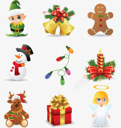 雪人玩具圣诞节礼物图标高清图片