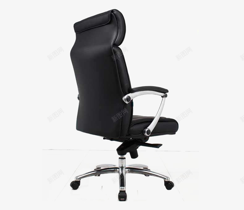 办公室椅子png免抠素材_新图网 https://ixintu.com 不锈钢 带扶手 椅子背面 轮子 黑色背面