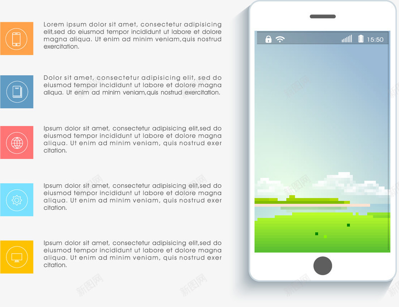 手绘手机PPTpng免抠素材_新图网 https://ixintu.com PPT 展示 手机 手绘 标签 界面