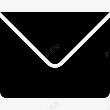 新的电子邮件回黑色信封符号界面图标图标