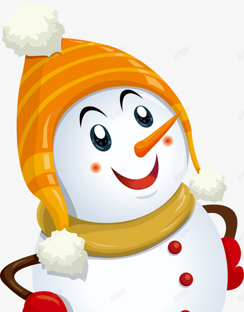 白色可爱冬日雪人png免抠素材_新图网 https://ixintu.com 冬日雪人 卡通雪人 可爱雪人 堆雪人 白色雪人 装饰图案