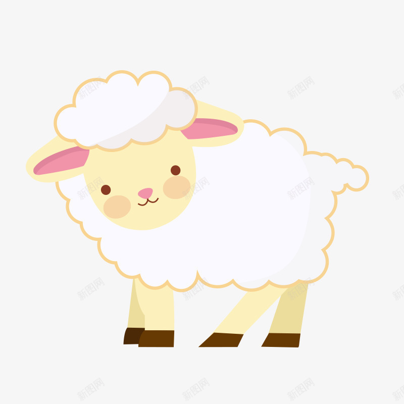 白色绵羊小羊羔png免抠素材_新图网 https://ixintu.com 动物 白色 绵羊 羊羔 食草动物