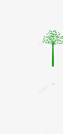 绿色手绘创意大树浇灌素材