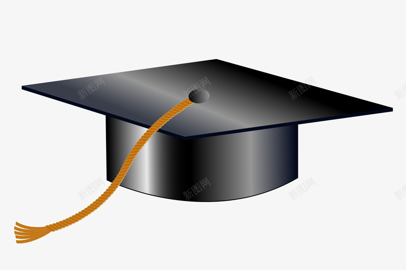 学位帽png免抠素材_新图网 https://ixintu.com 学位帽 毕业素材 红色彩带 黑色