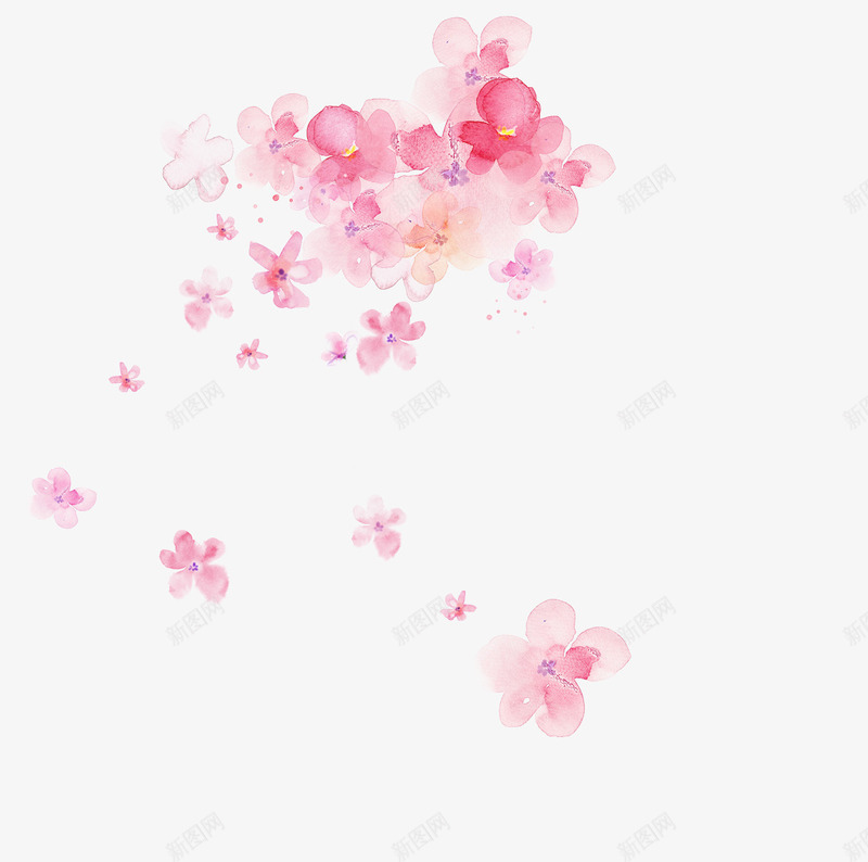花花朵粉色花飘浮的花png免抠素材_新图网 https://ixintu.com 粉色花 花 花朵 飘浮的花