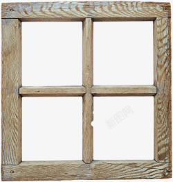 棕色木窗棕色花纹木质窗户高清图片