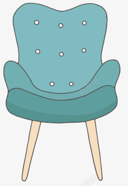 懒人沙发椅手绘卡通蓝色懒人沙发椅子高清图片