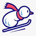 运动的雪人png免抠素材_新图网 https://ixintu.com 滑雪 白色 雪人