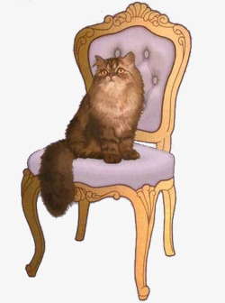 紫色椅子椅子上的猫咪高清图片