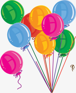 彩色闪耀漂浮气球素材
