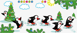 滑冰的企鹅滑冰的企鹅高清图片