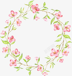 粉色小花朵花环图案素材
