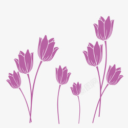 紫色花朵小草素材