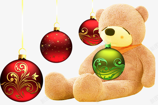 实物玩具熊铃铛psd免抠素材_新图网 https://ixintu.com 圣诞礼物 圣诞节 实物玩具铃铛 感恩节 欢度圣诞 熊抱铃铛
