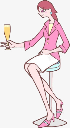 坐着喝酒的女士png免抠素材_新图网 https://ixintu.com 人物 卡通 喝酒 女士