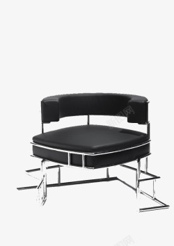 黑色不锈钢金属反光不规则椅子素材