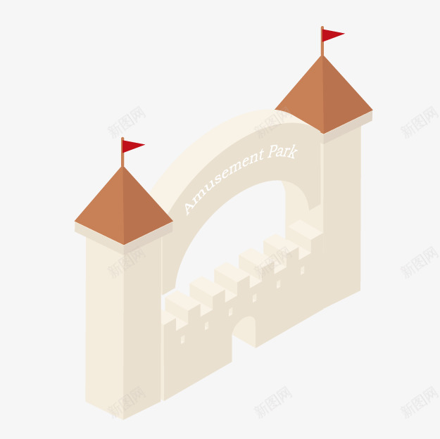 卡通白色城堡png免抠素材_新图网 https://ixintu.com 卡通城堡 卡通游乐园 城堡模型 玩具 白色城堡