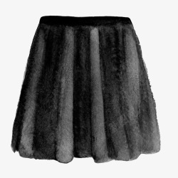 水墨黑色短裙素材