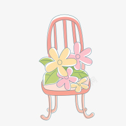 手绘粉红的椅子图案素材