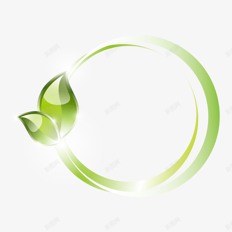 绿色树叶环状图案矢量图eps免抠素材_新图网 https://ixintu.com 图案 树叶 环保 绿叶 绿色 矢量图