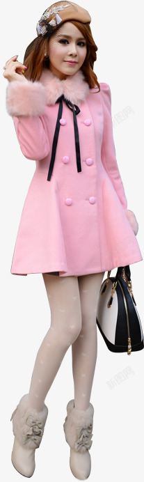 粉色甜美秋冬女装外套素材