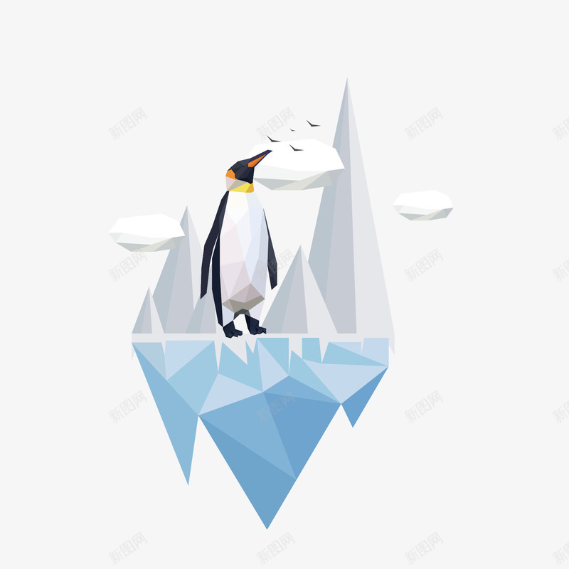 冰山和企鹅矢量图eps免抠素材_新图网 https://ixintu.com png素材 企鹅 冰山 模型 矢量图