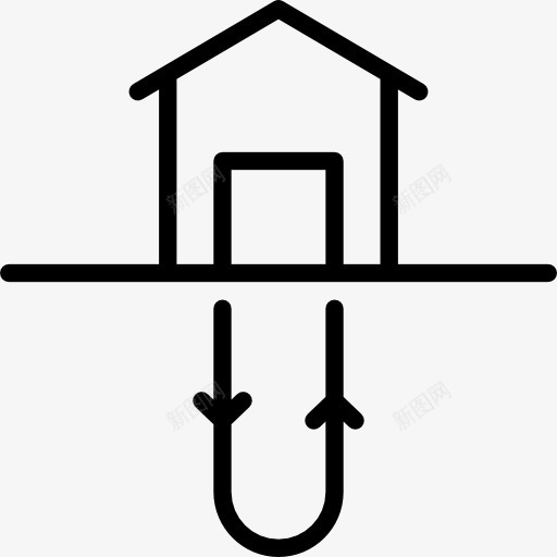 地热能图标png_新图网 https://ixintu.com 家庭 房子 技术 生态 箭 能源