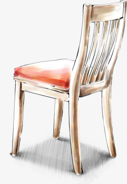 手绘室内装饰红色椅子素材