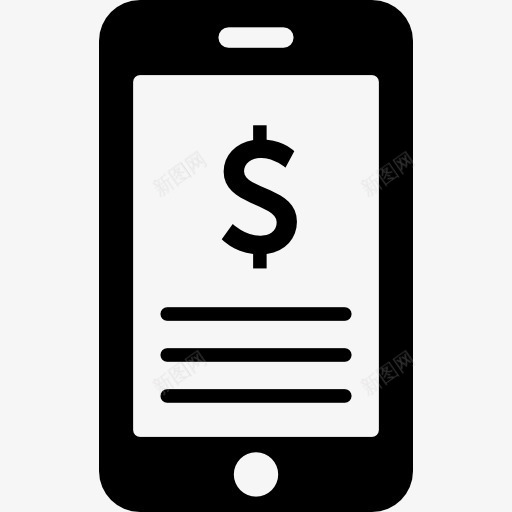 美元符号在手机屏幕图标png_新图网 https://ixintu.com 商业 商务 工具 平板 手机屏幕展示图 标志 电话 移动分析 美元