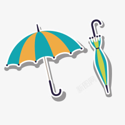 日常雨伞卡通手绘雨伞日常用品矢量图高清图片