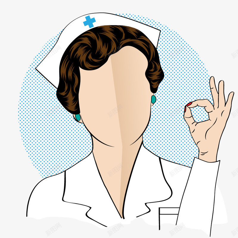 女性护士png免抠素材_新图网 https://ixintu.com OK 手势 护士服 白色