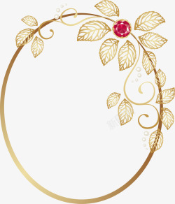金色树叶圆环装饰素材