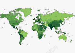 绿色世界地图素材