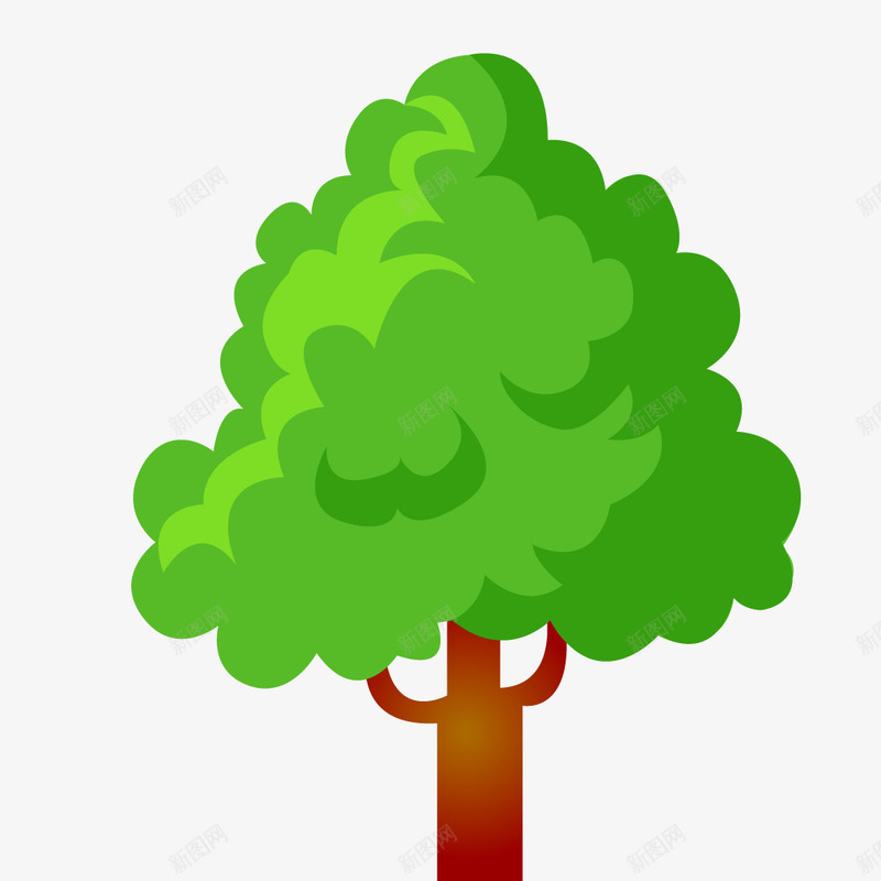 扁平化大树png免抠素材_新图网 https://ixintu.com 写实 创意 卡通 树木 植物 环保 绿色