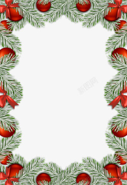 红球圣诞节元素装饰边框高清图片
